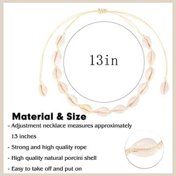 Zkptops Natural Shell Choker Necklace for Women