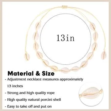 Zkptops Natural Shell Choker Necklace for Women