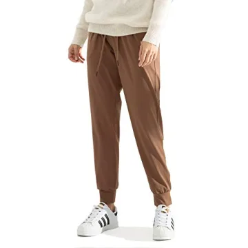 AJISAI Women's Joggers Pants Drawstring Running Sweatpants with Pockets Lounge Wear Brown L