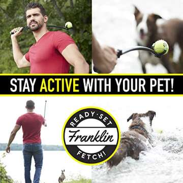 Franklin Pet Supply Co. Tennis Ball Launcher for Dogs - Dog Thrower Fetch - Perfect Toy for Large + Small Breeds