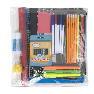 45 Piece School Supply Kit for Grades K-12 Essentials