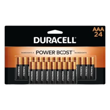 Duracell Coppertop AAA Batteries with Power Boost Ingredients, 24 Count Pack Triple A Battery with L...