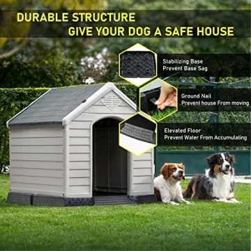 LEMBERI Waterproof Plastic Dog House for All Sizes