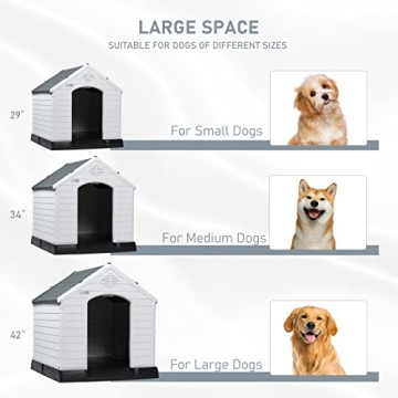 LEMBERI Waterproof Plastic Dog House for All Sizes