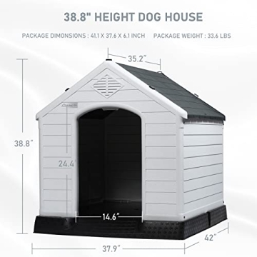 LEMBERI Waterproof Plastic Dog House for All Sizes
