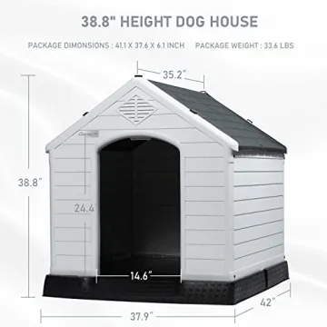 LEMBERI Waterproof Plastic Dog House for All Sizes