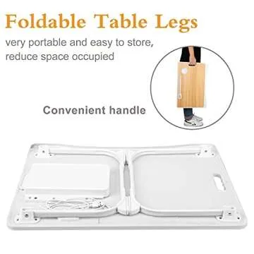 Tiovo Laptop Bed Desk with USB Ports - Modern & Portable