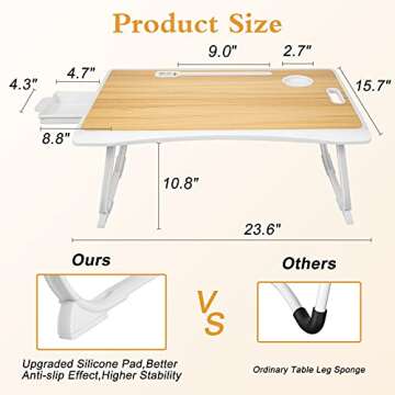 Tiovo Laptop Bed Desk with USB Ports - Modern & Portable