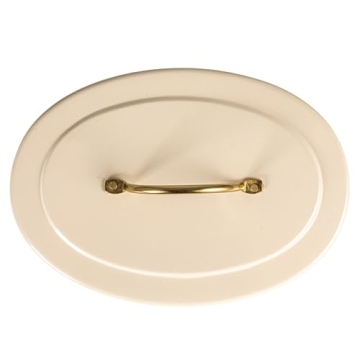 Creative Co-Op Oval Metal Lid Bread Box for Kitchen Style