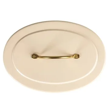 Creative Co-Op Oval Metal Lid Bread Box for Kitchen Style