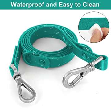 Wisedog Waterproof Standard Dog Leashes with 2 Hooks, 5 ft/ 6 ft Lengths, Adjustable for Traffic Con...