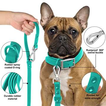 Wisedog Waterproof Standard Dog Leashes with 2 Hooks, 5 ft/ 6 ft Lengths, Adjustable for Traffic Control Safety, for Small, Medium & Large Dogs Walking (Emerald Green,L)