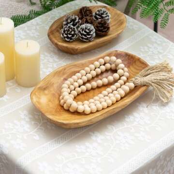 Cospring Root Wood Dish, Party Platter and Tray for Sandwich Bread Serving, appetizer display, Vintage ring dish, Hand Carved Artworks (12-13 inch)