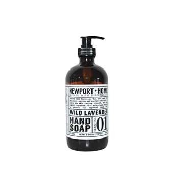 PDTXCLS Birsppy CHDENUO Sudopo Newport Home and Body Co Hand Soap, Wild Lavender, 2 Glass Bottles 16 fl oz Each