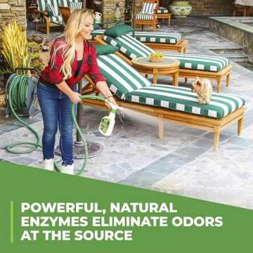 Simple Green Outdoor Odor Eliminator for Pets, Dogs, Ideal for Artificial Grass & Patio (32 oz Hose End Sprayer & 1 Gallon Refill)