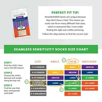 SmartKnitKIDS Seamless Sensitivity Socks for Kids Comfort