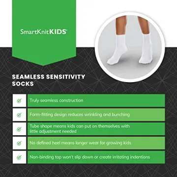 SmartKnitKIDS Seamless Sensitivity Socks for Kids Comfort