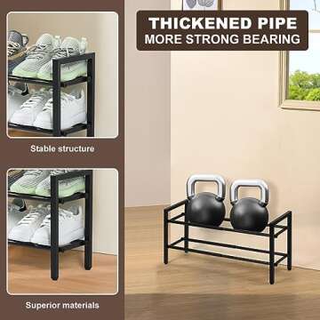 SALADAYS Expandable 2-Tier Shoe Rack for Organized Storage