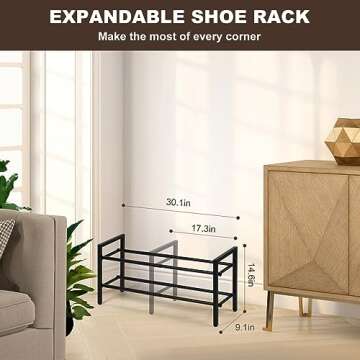 SALADAYS Expandable 2-Tier Shoe Rack for Organized Storage