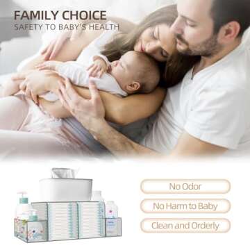 GILPWA Diaper Caddy, Baby Changing Table Organizer, Detachable Clear Acrylic Diaper Storage for Wipe...