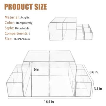 GILPWA Diaper Caddy, Baby Changing Table Organizer, Detachable Clear Acrylic Diaper Storage for Wipe Dispenser, Wipe Warmer and other Diapering Essentials