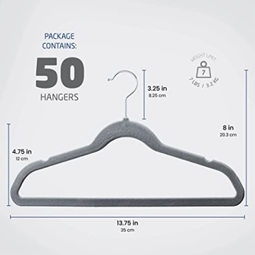 Zober Velvet Kids Hangers - Non-Slip & Durable for Clear Closets