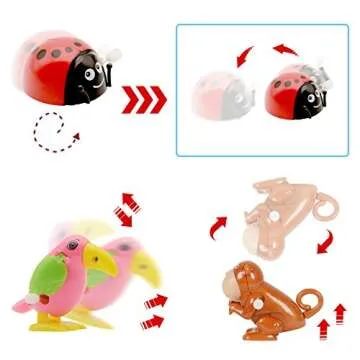 Nunkitoy Wind Up Toy Set 28 Assorted Clockwork Fun