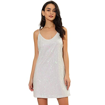 Dazzling Allegra K Glitter Sequin Dress for Parties