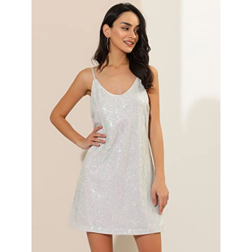 Dazzling Allegra K Glitter Sequin Dress for Parties