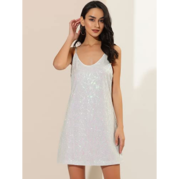 Dazzling Allegra K Glitter Sequin Dress for Parties