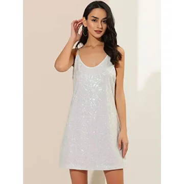 Dazzling Allegra K Glitter Sequin Dress for Parties