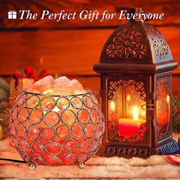 ARGIGU Himalayan Salt Lamp Natural Salt lamp, Pink Rock Salt Lamp, Crystal Salt Lamps with Dimmable Touch Switch,Night for Bedroom Light Home Decoration Holiday Gift Lamp (2 Extra Bulbs)