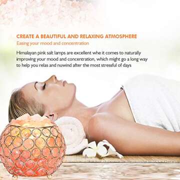 ARGIGU Himalayan Salt Lamp Natural Salt lamp, Pink Rock Salt Lamp, Crystal Salt Lamps with Dimmable Touch Switch,Night for Bedroom Light Home Decoration Holiday Gift Lamp (2 Extra Bulbs)