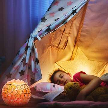 ARGIGU Himalayan Salt Lamp Natural Salt lamp, Pink Rock Salt Lamp, Crystal Salt Lamps with Dimmable Touch Switch,Night for Bedroom Light Home Decoration Holiday Gift Lamp (2 Extra Bulbs)