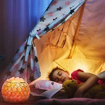 ARGIGU Himalayan Salt Lamp Natural Salt lamp, Pink Rock Salt Lamp, Crystal Salt Lamps with Dimmable Touch Switch,Night for Bedroom Light Home Decoration Holiday Gift Lamp (2 Extra Bulbs)