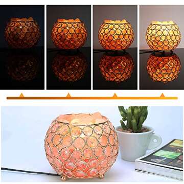 ARGIGU Himalayan Salt Lamp Natural Salt lamp, Pink Rock Salt Lamp, Crystal Salt Lamps with Dimmable Touch Switch,Night for Bedroom Light Home Decoration Holiday Gift Lamp (2 Extra Bulbs)