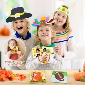 6 Pack Thanksgiving Wooden Puzzle for Toddlers, Thanksgiving Toys Jigsaw Puzzles for Thanksgiving Activities Party Favors Games Kids Boys Girls Thanksgiving Gifts Supplies