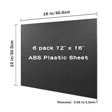 Zuvas Black ABS Plastic Sheet Pack - 6 Flexible Sheets For DIY Crafts & Home Decor