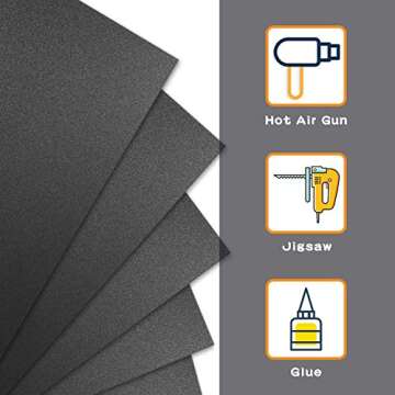 Zuvas Black ABS Plastic Sheet 12" x 16" for DIY Projects