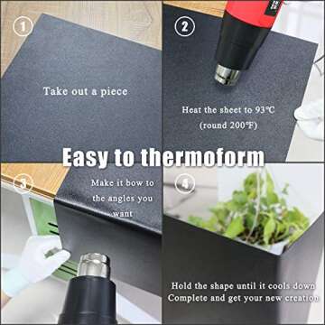 Zuvas Black ABS Plastic Sheet 12" x 16" for DIY Projects