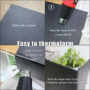 Zuvas Black ABS Plastic Sheet 12" x 16" for DIY Projects