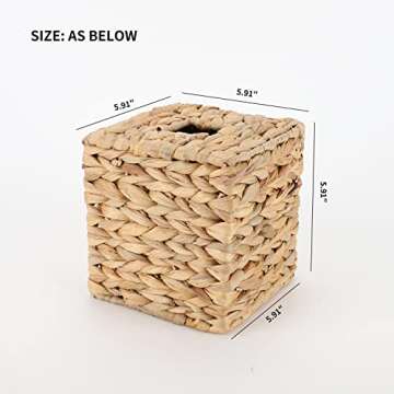 YRMT Woven Wicker Tissue Box Cover - Natural Decor Accent