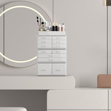 READAEER Makeup Organizer with 12 Drawers for Stylish Storage