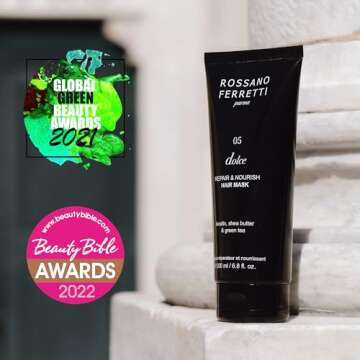 Rossano Ferretti Dolce Nourishing Mask, Hydrates Dry, Damaged Hair with Hyaluronic Acid | Silky, Soft, Shiny | Paraben Free, Luxury, Vegan | 6.8 Fl Oz