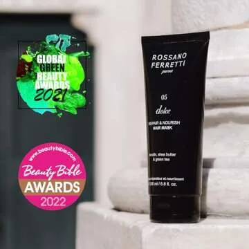 Rossano Ferretti Dolce Nourishing Mask, Hydrates Dry, Damaged Hair with Hyaluronic Acid | Silky, Soft, Shiny | Paraben Free, Luxury, Vegan | 6.8 Fl Oz