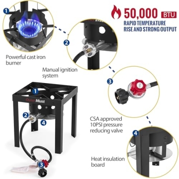 OuterMust 30 qt Turkey Fryer Pot & Burner Set for Outdoor Cooking