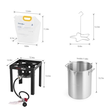 OuterMust 30 qt Turkey Fryer Pot & Burner Set for Outdoor Cooking
