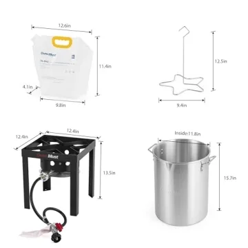 OuterMust 30 qt Turkey Fryer Pot & Burner Set for Outdoor Cooking