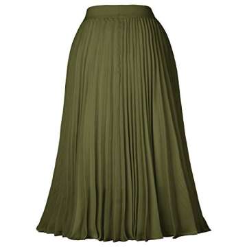 Kate Kasin Women's High Waist Pleated A-Line Swing Skirt KK659