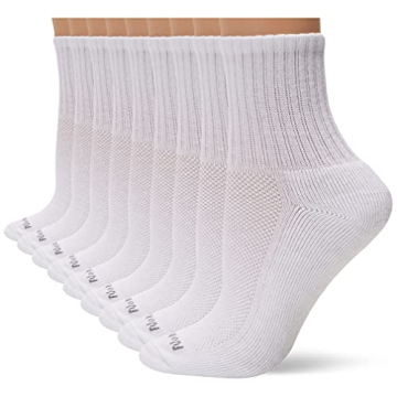 No Nonsense Women's Soft & Breathable Cushioned Mini Crew Running Socks - 9 Pair Pack in White